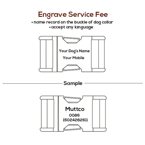 Engrave Service Fee MUTTCO синий клетчатый ошейник для собак с галстуком-бабочкой темно-синий плед 5 размеров удобные ошейники для собак и поводки Набор 5 размеров UDC021 - Цвет: Engrave Service Fee