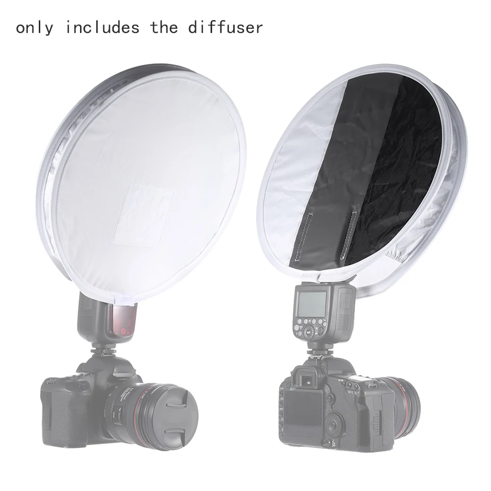 Multifunctional 12in/31cm Mini Portable Round On-camera Speedlite Flash Diffuser Softbox for Canon Nikon Sigma Vivitar | Электроника