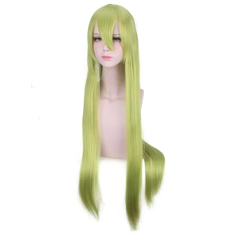 Fate/Grand Order Cosplay Lancer Enkidu 100 см Зеленые Длинные Синтетические волосы парики для