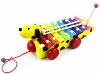 early childhood small brown dog octave piano knock wooden musical toys can drag hand knocks scale 8 1 3 years 2021