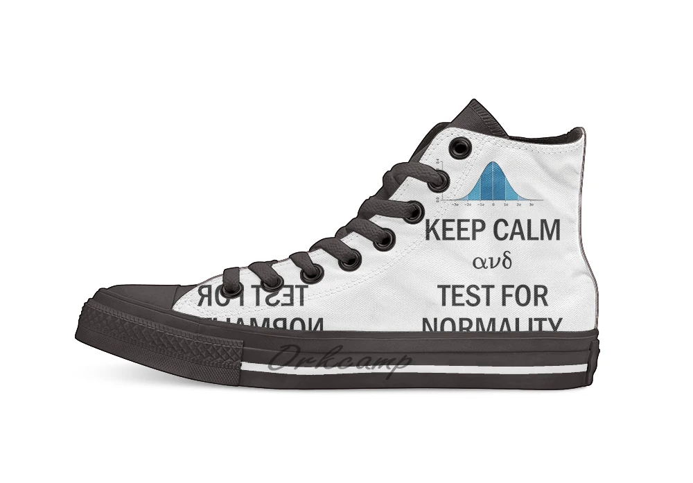 Keep Calm and Test for Normality Normal Bell Curve Data Science Geeks Scientists Casual High Top Canvas shoes sneakers | Спорт и