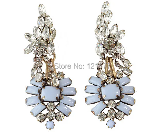 Горячая Распродажа винтажные длинные серьги подвески из смолы ярко синего