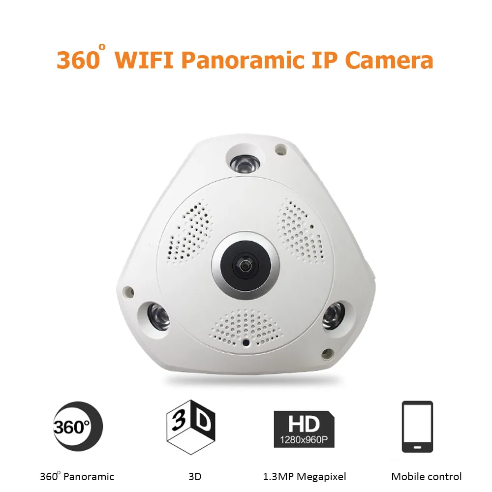 JIVISION Беспроводной CCTV 360 градусов панорамный Камера HD 960 P WI-FI IP охранных Камеры