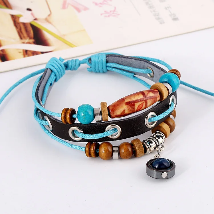Handmade women fashion accessory brand design pearl charm leather bracelet wholesale | Украшения и аксессуары