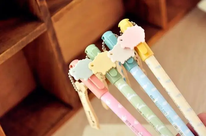 

36pcs/lot Kawaii cartoon animal gel pen with small ruler as school Stationery suppliers for children , school students