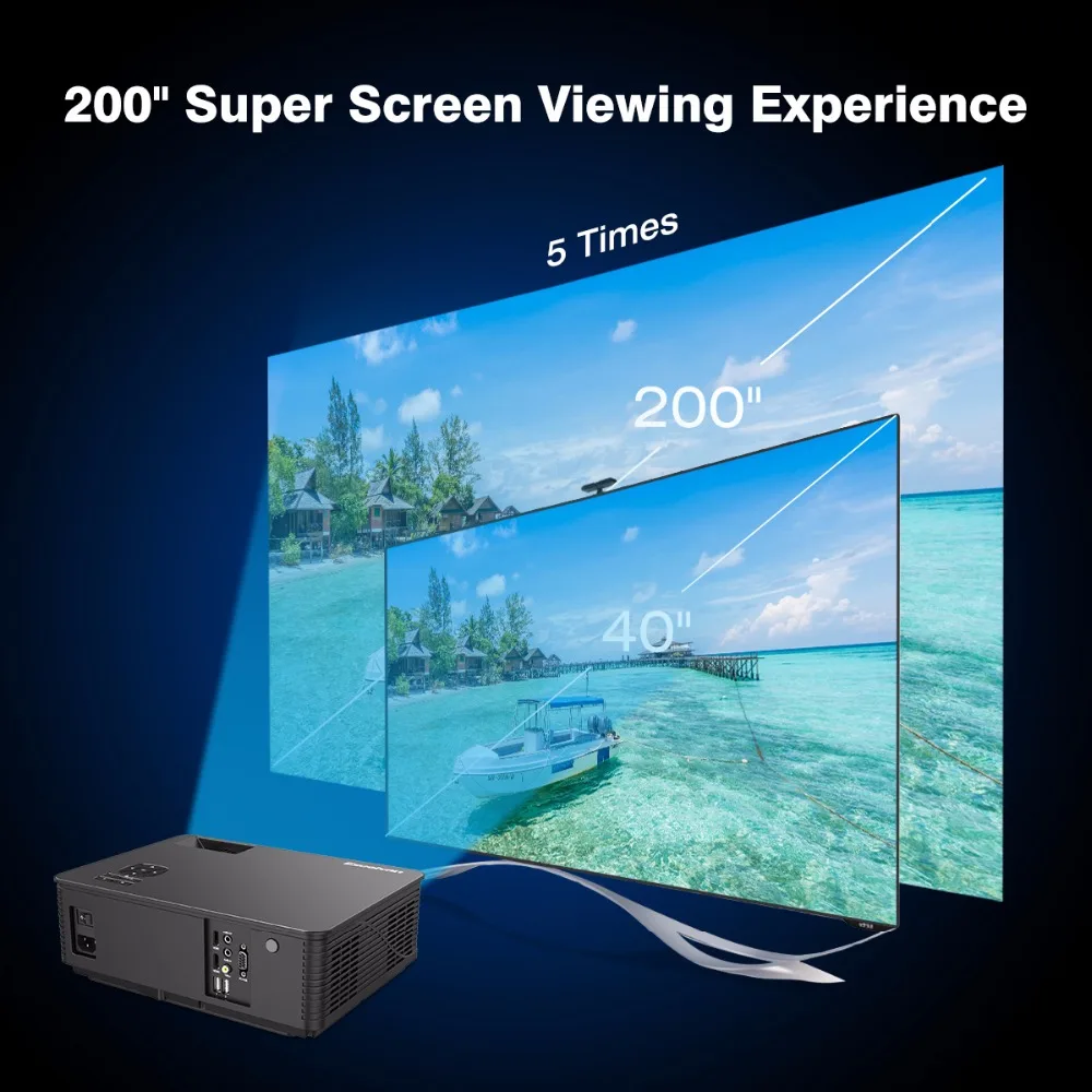 Excelvan 3500 люмен LED Full HD проектор домашний кинотеатр тв 3D M5 LCD мультимедийный Видео