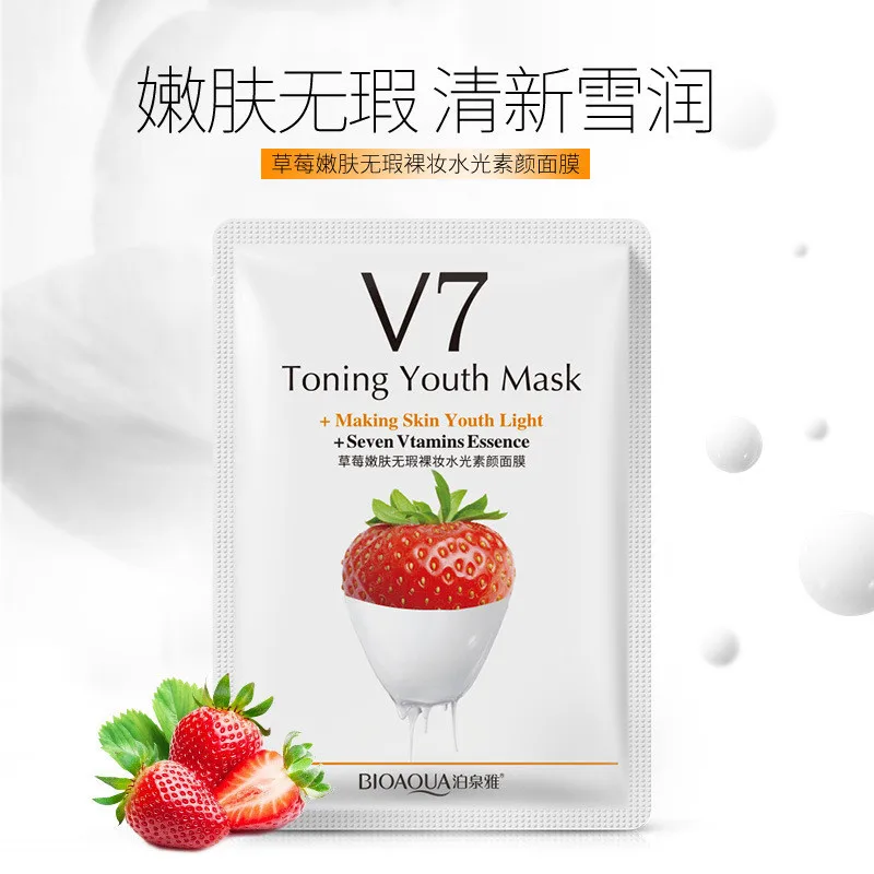 BIOAQUA Fruit V7 series 1PC Тонизирующая маска для лица увлажняющая питательная с эссенцией