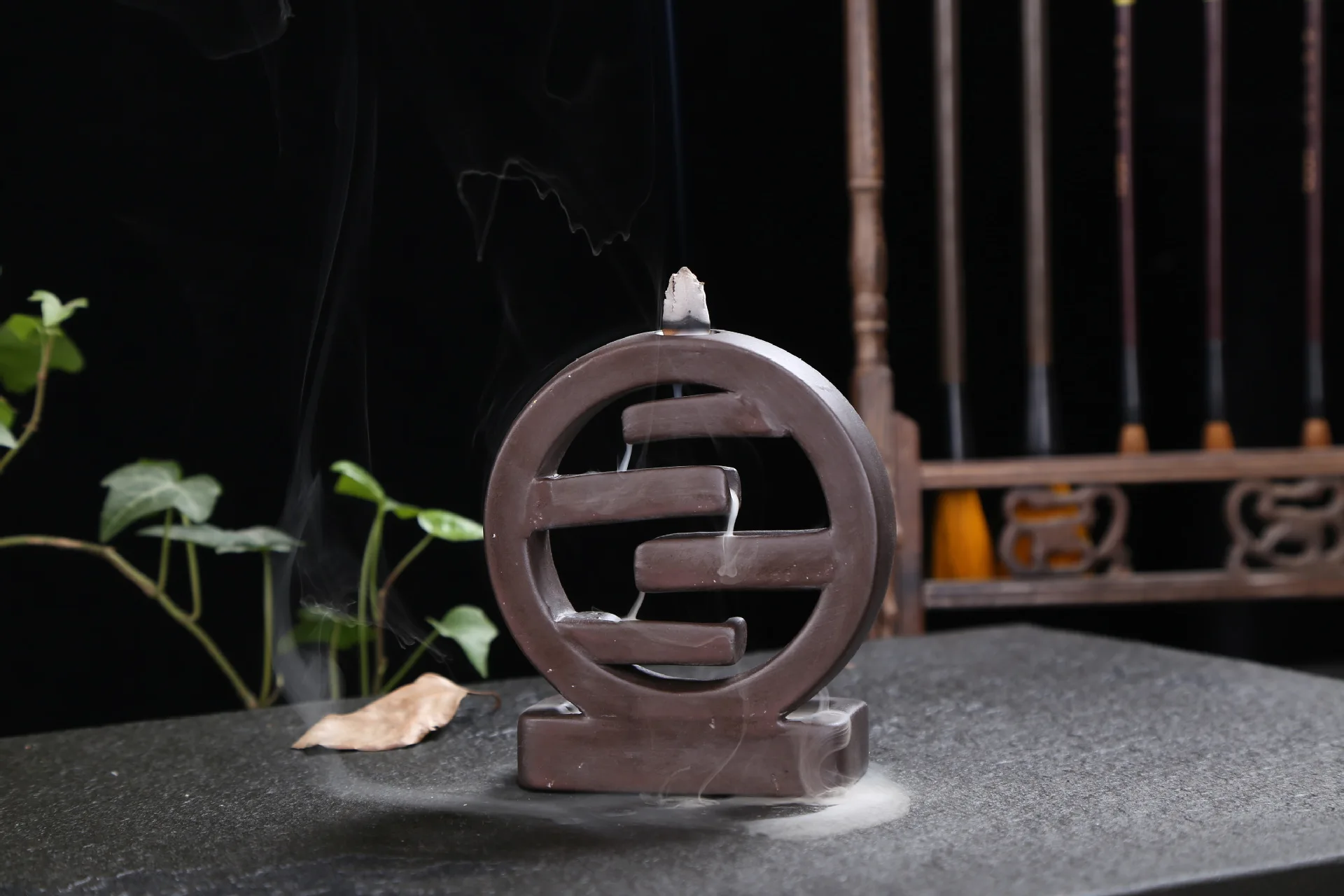 Горелка для благовоний с обратным потоком+ 20 шт. конусов фиолетовая глина квадратный Декор для дома и офиса держатель для благовоний для чаепития орнамент Прямая поставка
