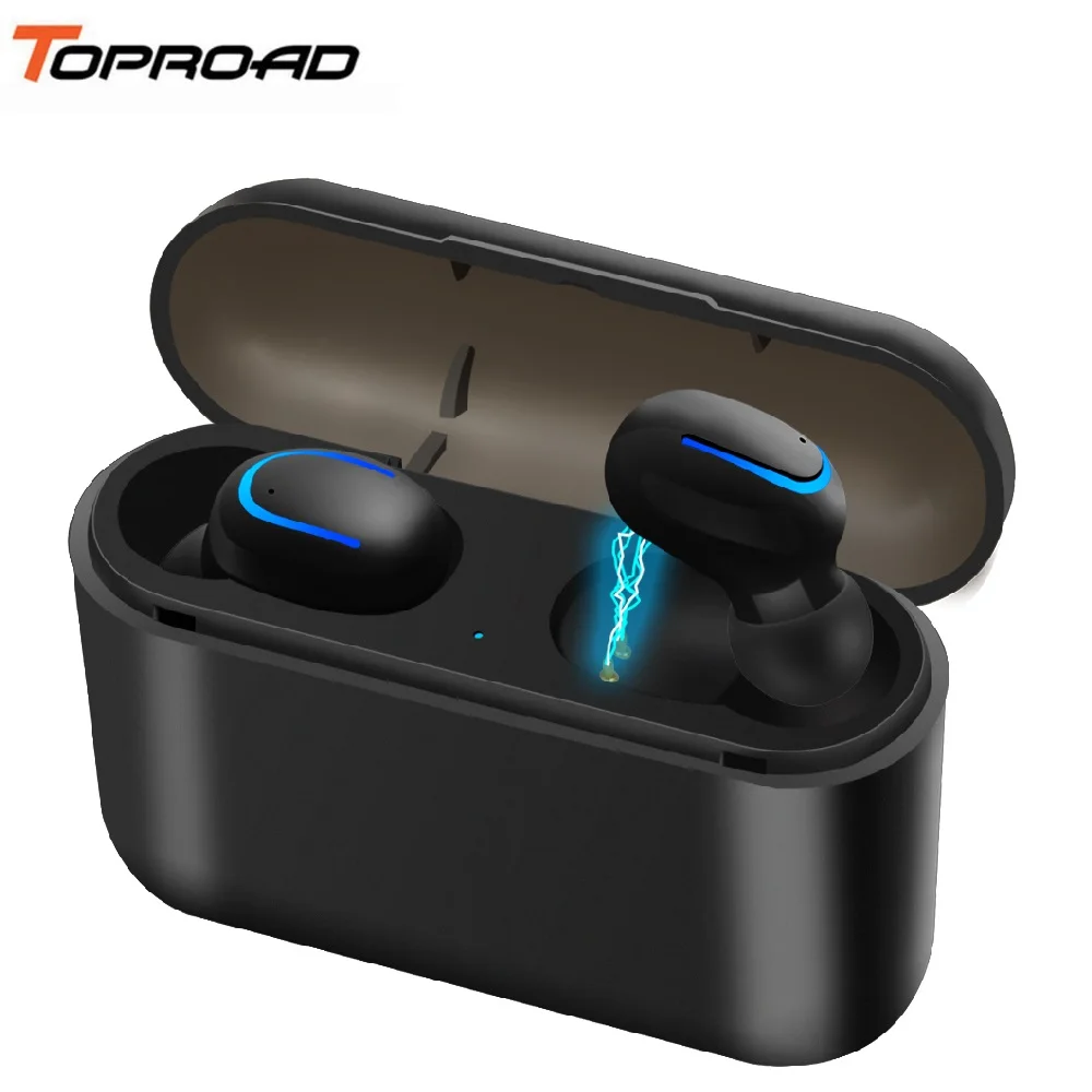 TOPROAD Bluetooth наушники TWS V5.0 Беспроводные водонепроницаемые спортивные стерео басы в