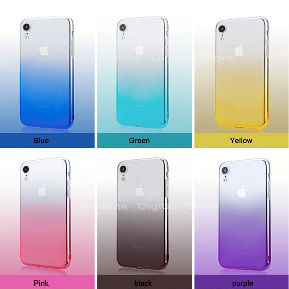 Ультратонкий Мягкий ТПУ чехол для iPhone 5S 6 7 прозрачный цветной силиконовый Полный