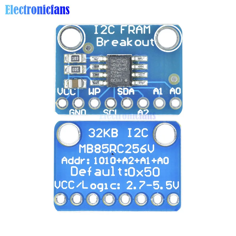 MB85RC256V Memory IC 32KB Development Tools I2C Нелетучий 2 7 5 V VCC/Logic FRAM Breakout Board Module Board|Интегральные