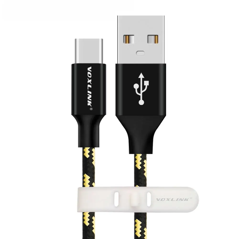 Black VOXLINK usb type-C кабель 1 м для быстрой зарядки и синхронизации данных usb type-C кабель для xiaomi mi5 One Plus 2 ZUK Z1 huawei samsung USB C кабель - Цвет: Black