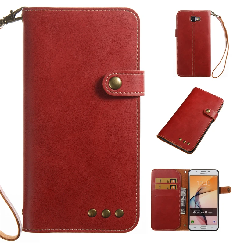 Luxury Retro Case For Samsung Galaxy J7 Prime Flip Wallet PU Leather Back Cover for Phone | Мобильные телефоны и