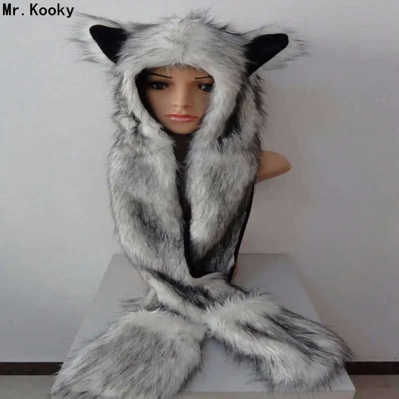 Новинка модные смешные милые шапки Mr.Kooky из искусственного меха в виде животных с