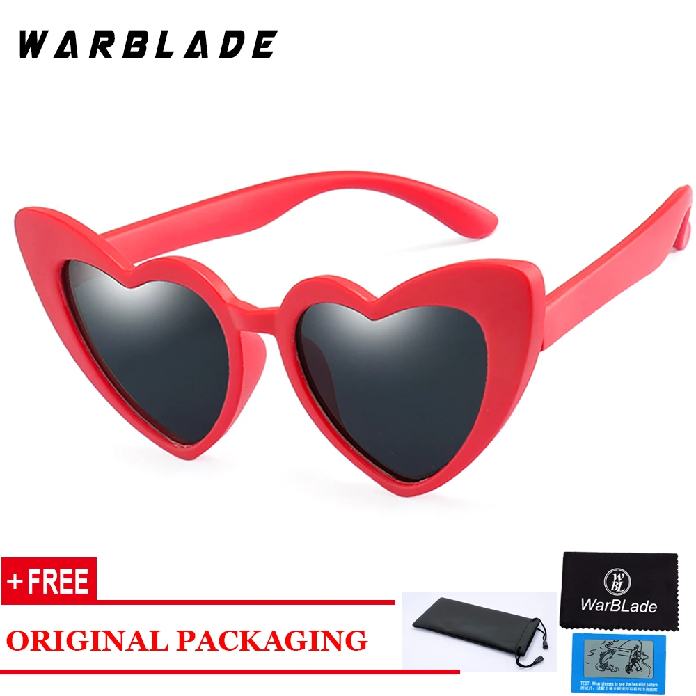

WBL детские солнцезащитные очки в форме сердца, Поляризационные солнечные очки для маленьких детей, гибкая мягкая резиновая оправа, детские ...