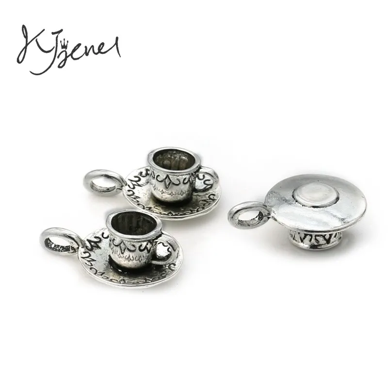 KJjewel тибетская Посеребренная кофейная чашка чайник подвески ювелирные изделия
