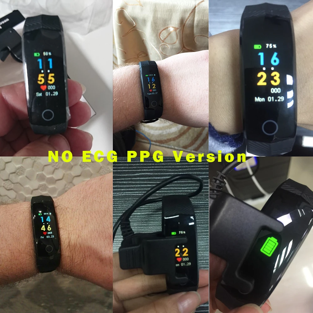 Zucoor умный Браслет ЭКГ PPG крови Давление сердечного ритма Smartband Пульс монитор CD01