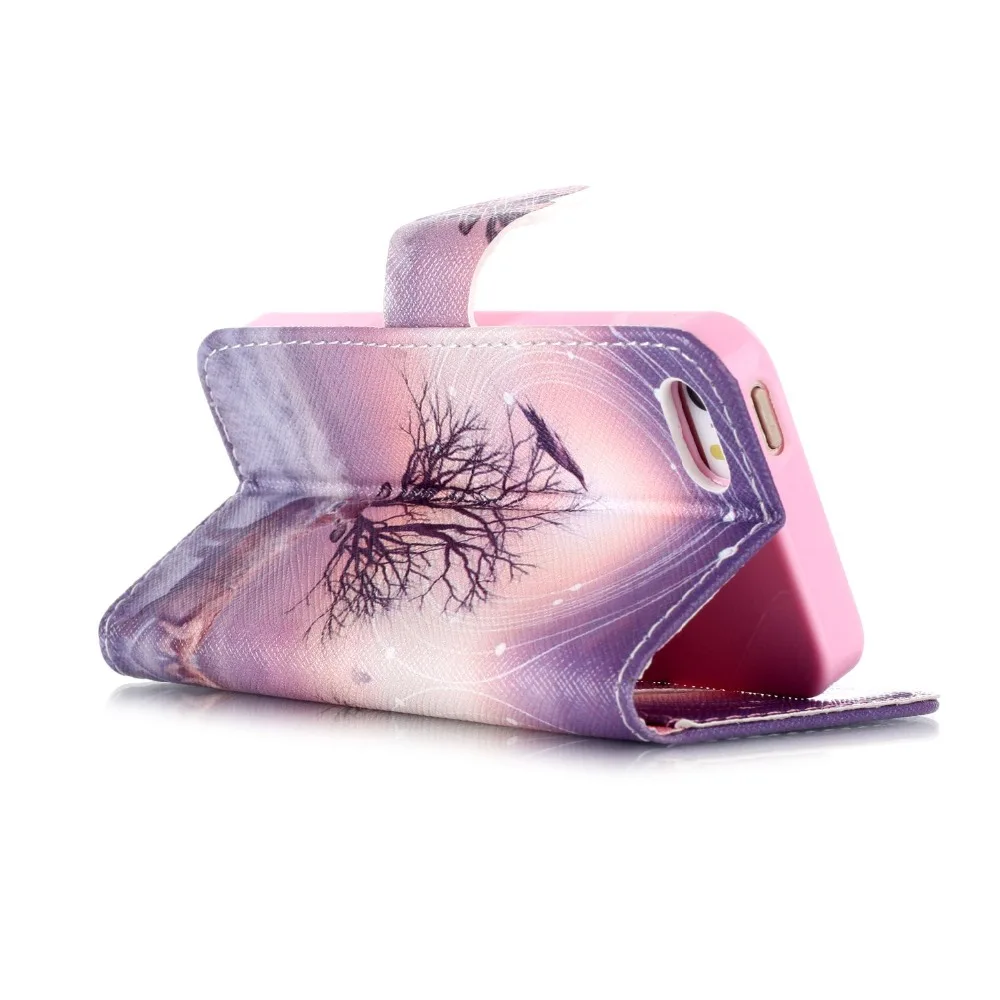 Для iPhone 5 S милые животные цветок магнитных флип кожаный чехол для телефона