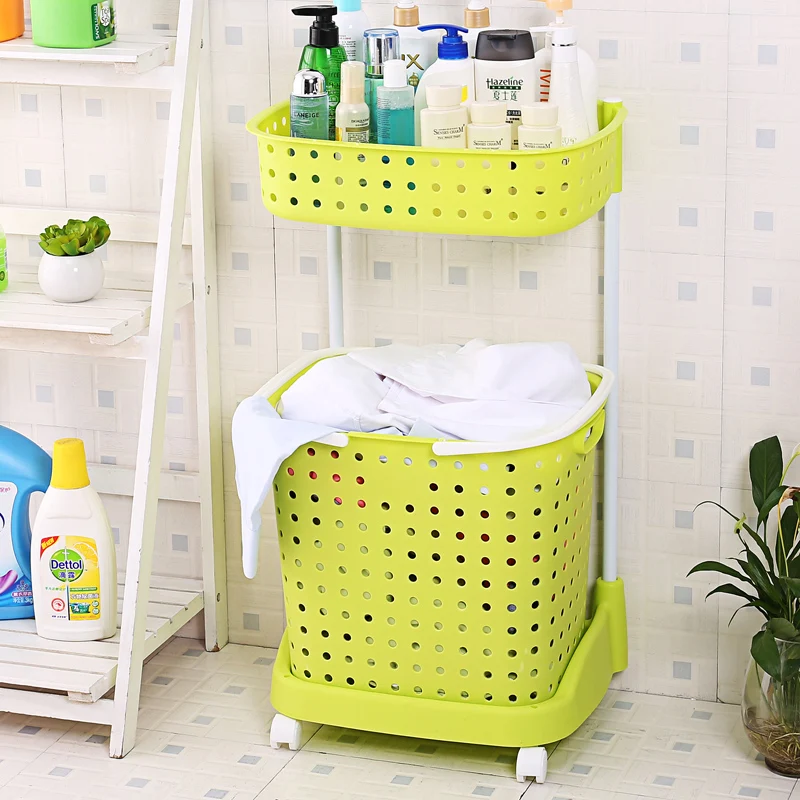 Green - 2 layers Съемная полка для ванной, напольный туалет, вешалка для одежды для хранения в ванной, корзина для отделки, многослойный ремень для хранения, шкив XI2281451 - Цвет: Green - 2 layers