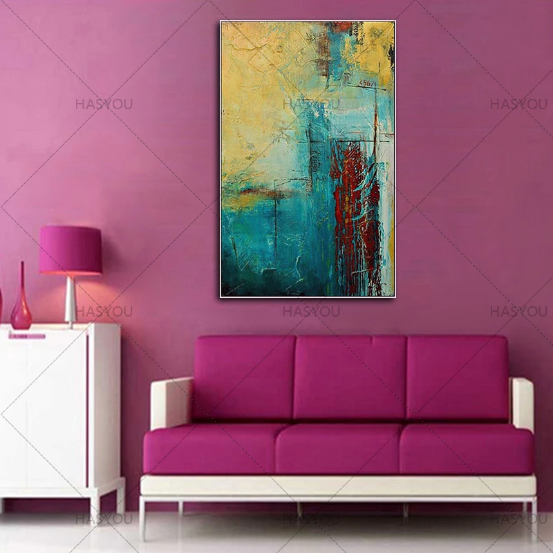 Идеальная синяя художественная Настенная картина без рамы Современная