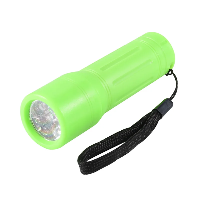 Coba led flashlight plastic torch 9*led bulbs use 3*AAA battery 800lm mini lamp portable floodlight camp night lights lantern