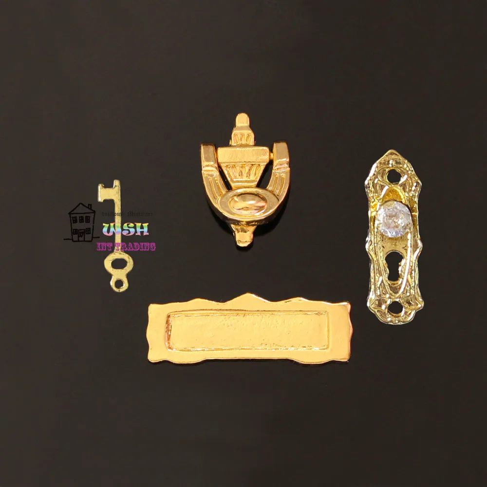 Миниатюрные аксессуары для дверей 1:12 Dollhouse металлические дверные ручки ключ