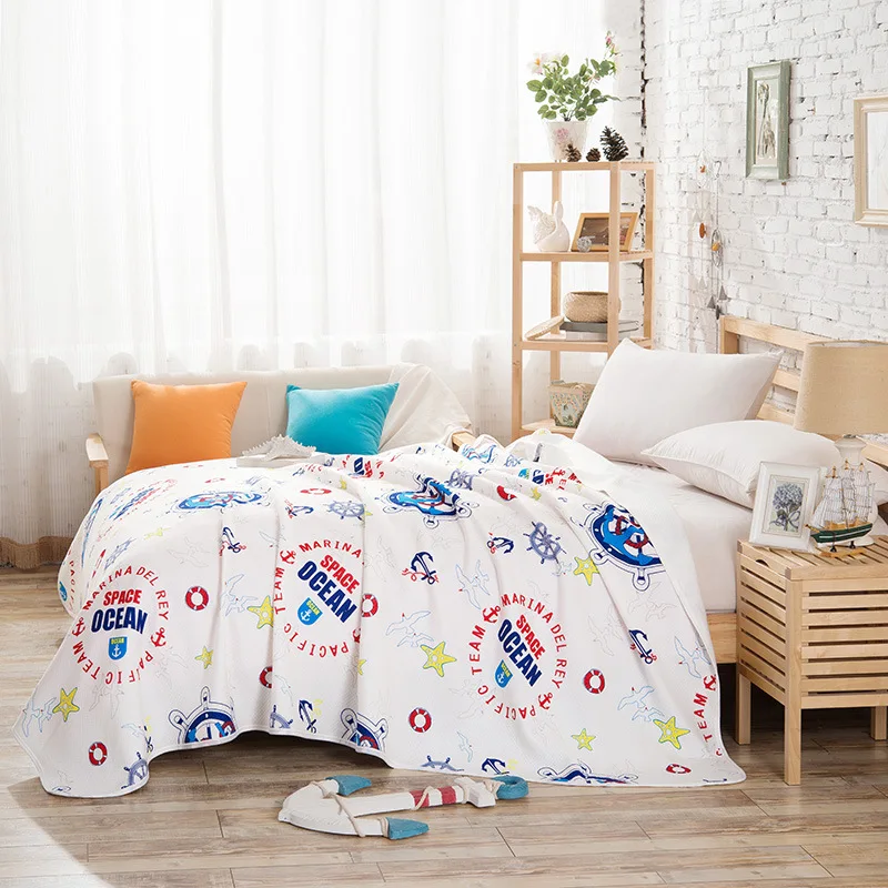 

New knitted cotton 100% cotton printing single and double to wash children summer quilt