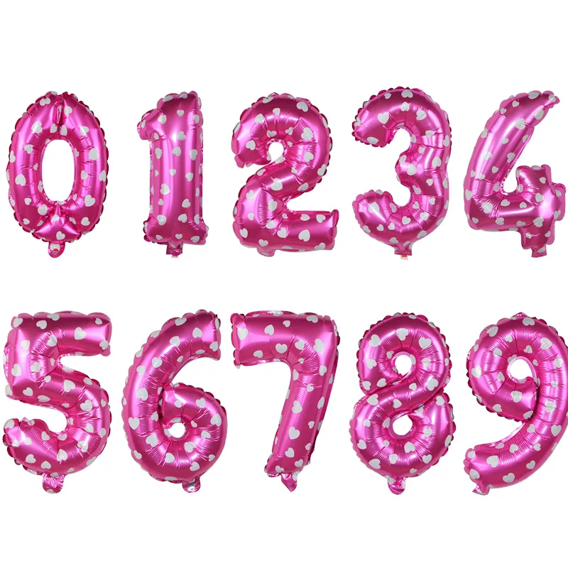printed pink 10 цветов 32 дюйма 32 дюйма цифры шар День Рождения украшения Детские сувениры Рождественская вечеринка День рождения воздушные шары из фольги в виде цифр воздушный шар - Цвет: printed pink