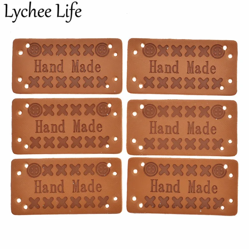 Lychee 20 шт брелки из кожи PU ручной работы этикетки буквы птицы печатные самодельные