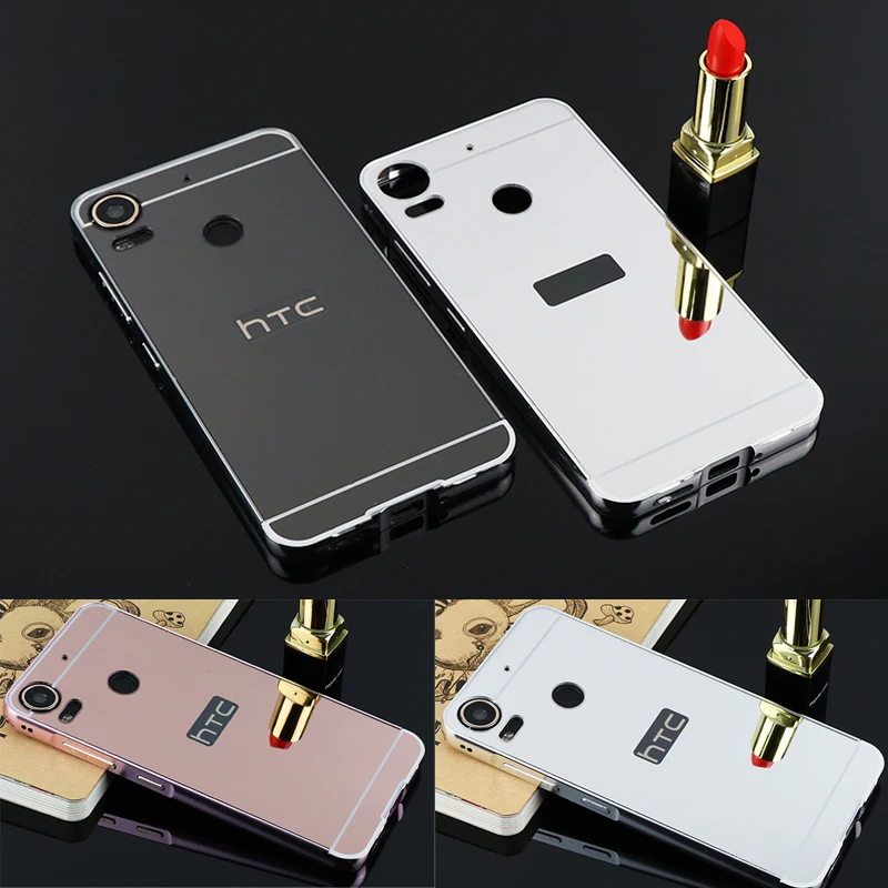 Для HTC желание 10 Pro случае зеркало покрытие металла Рамки с задняя крышка Жесткий