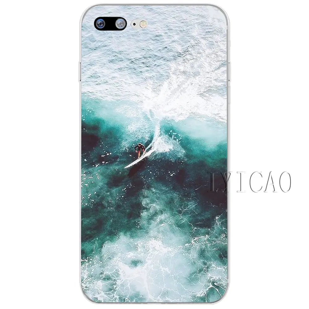 IYICAO летние волны Блеск жесткий прозрачный чехол для iPhone XR X XS Max 8 7 6 S плюс 5 5S 5C 4 4S