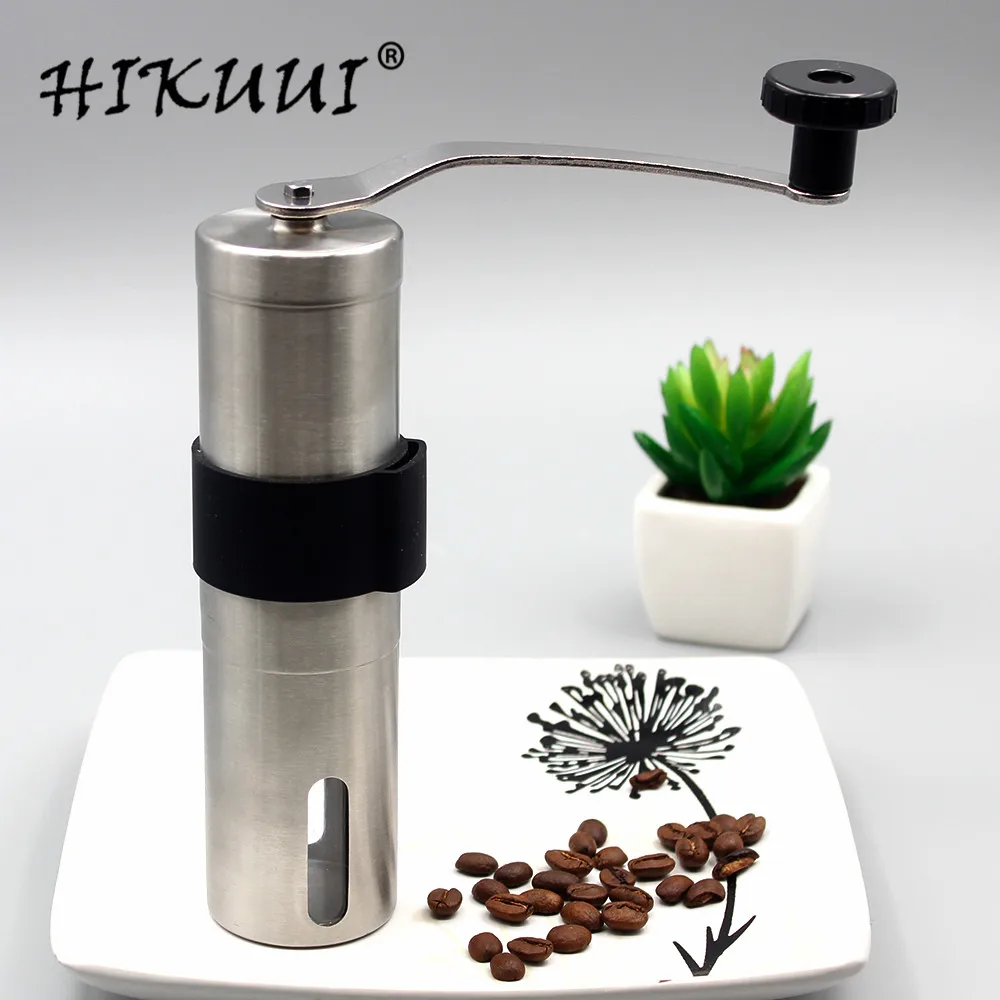 HIKUUI Coffee Grinder Manual Washable Ceramic Core Stainless Steel Handle with Storage Rubber Loop Easy Cleaning | Дом и сад