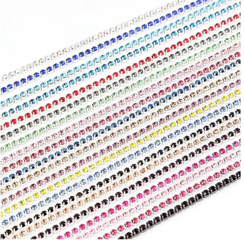 SS6 SS8 SS10 SS12 стразы серебряная цепочка в форме чашки плотные кристаллы s медная