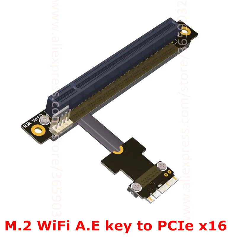 Riser PCI e x16 к M.2 WiFi ключ А. Е + е адаптер карты удлинитель Gen3.0 кабель M2 AE pcie 16x для E 1x 2x 4x