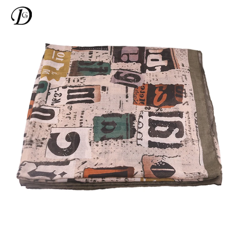 Новое поступление 2017 года Модный хлопковый шарф женщин цифровой рисунок с