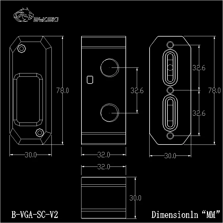 BYKSKI OLED цифровой дисплей термометр. P/N: B-VGA-SC-V2