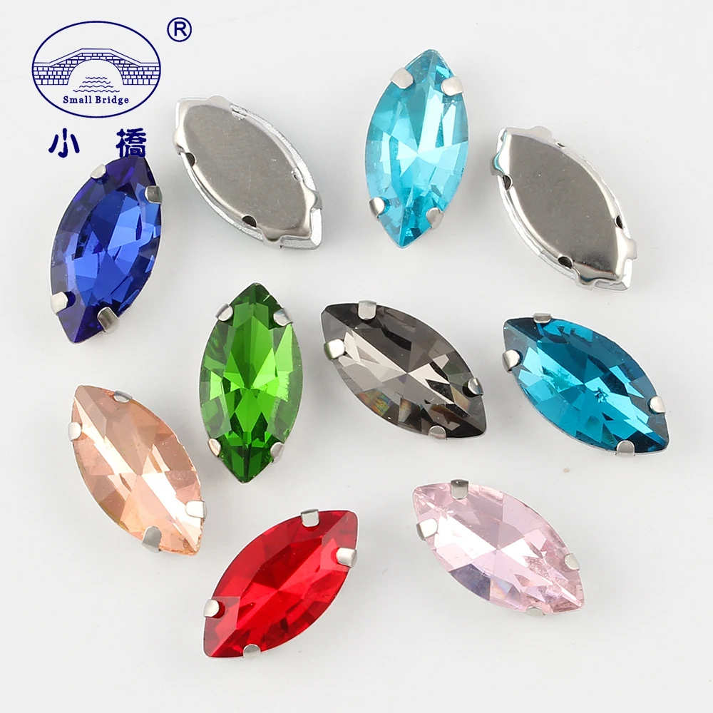 

10PCS Mixed Color Crystal Rhinestone With Claw Loose Glass Flatback Rhinestones Diy Sew On Rhinestones For Clothing S109