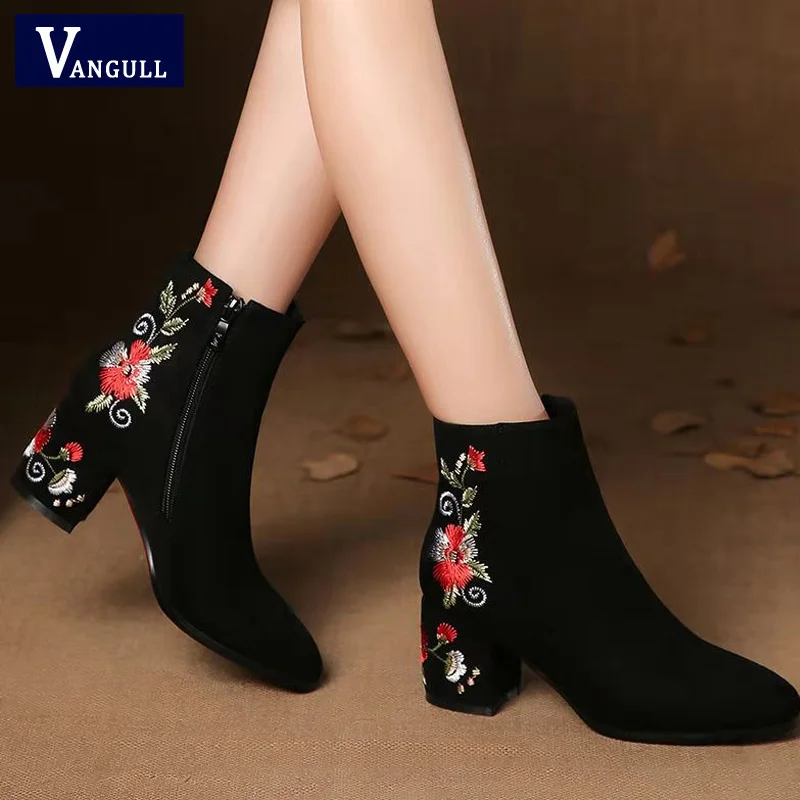 VANGULL сапоги Для женщин первоклассное кружевное красное платье ботильоны ботинки