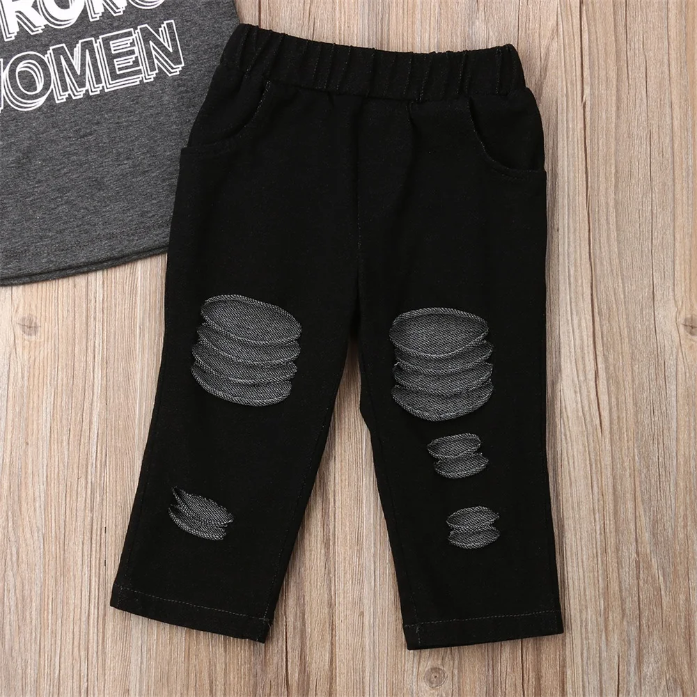 Комплект одежды из 2 предметов для маленьких девочек серый жилет без рукавов с