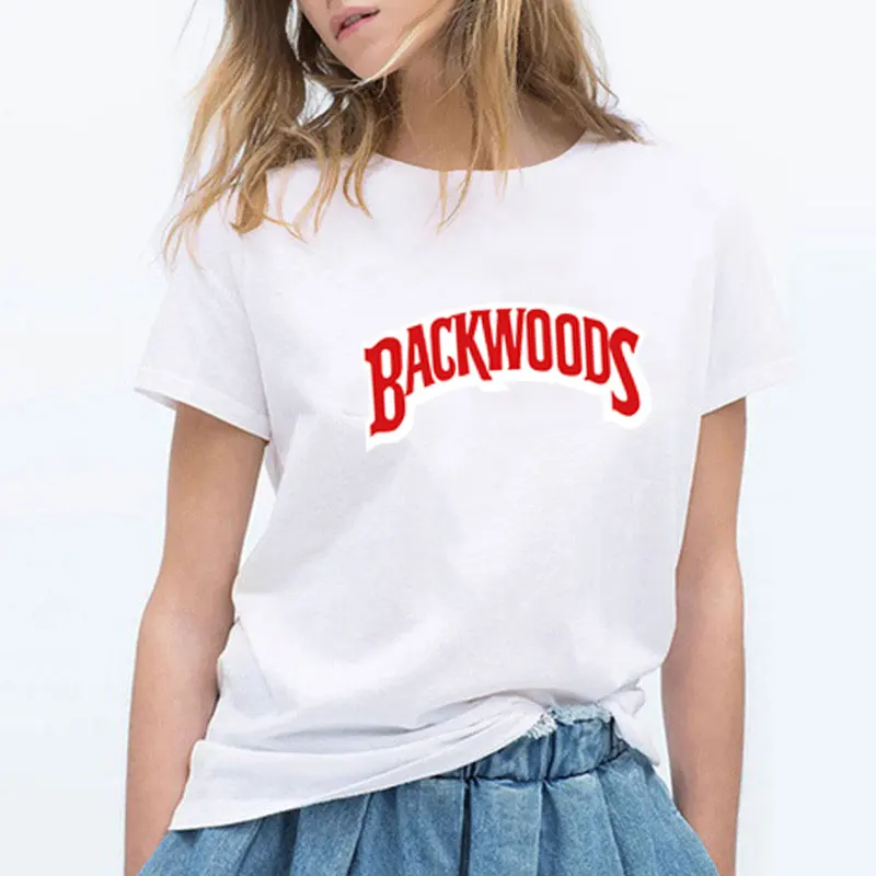 Backwood женские футболки летние с коротким рукавом Футболка буквенным принтом