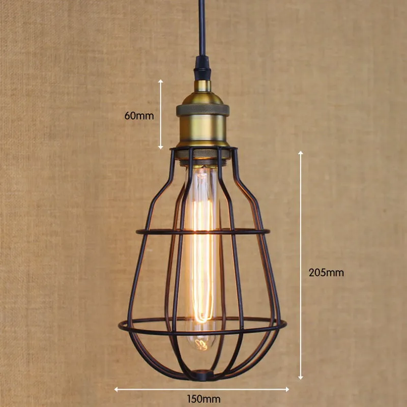 Аппаратные осветительные светильники Лофт винтажный Ретро черный шар подвесной