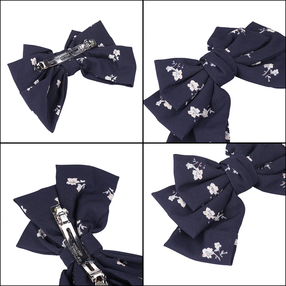 Новинка трехслойная заколка Molans для крупных девочек с бантом из ткани цветочным