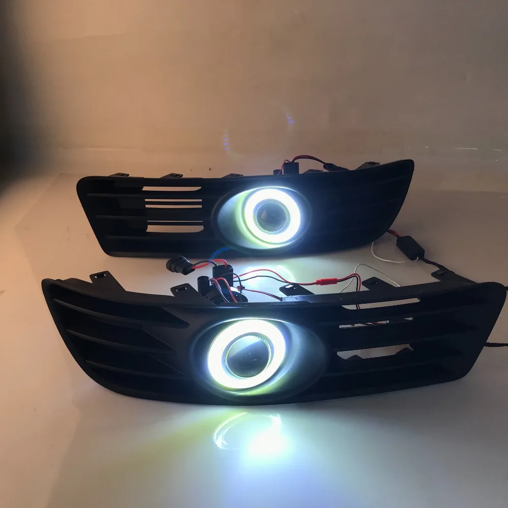RQXR противотуманная фара вождение свет в сборе для Suzuki Kizashi cob angel eye светодиодные дневные ходовые огни сигнал поворота
