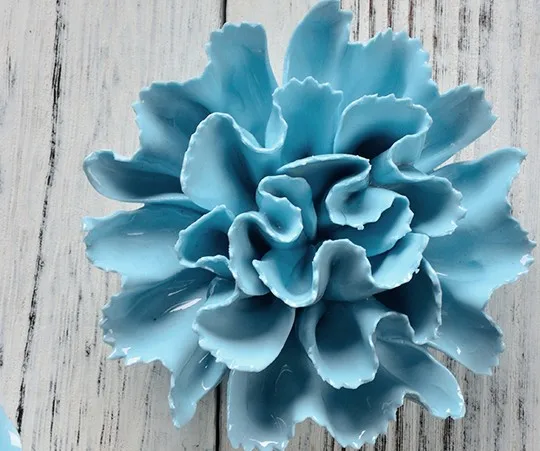 Роза ТВ фон синий цветок гостиная настенные подвесные ремесла 3D керамические