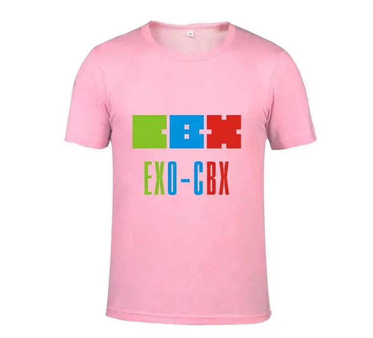 Kpop exo cbx album hey mama футболка с круглым вырезом и короткими рукавами надписью L supporting