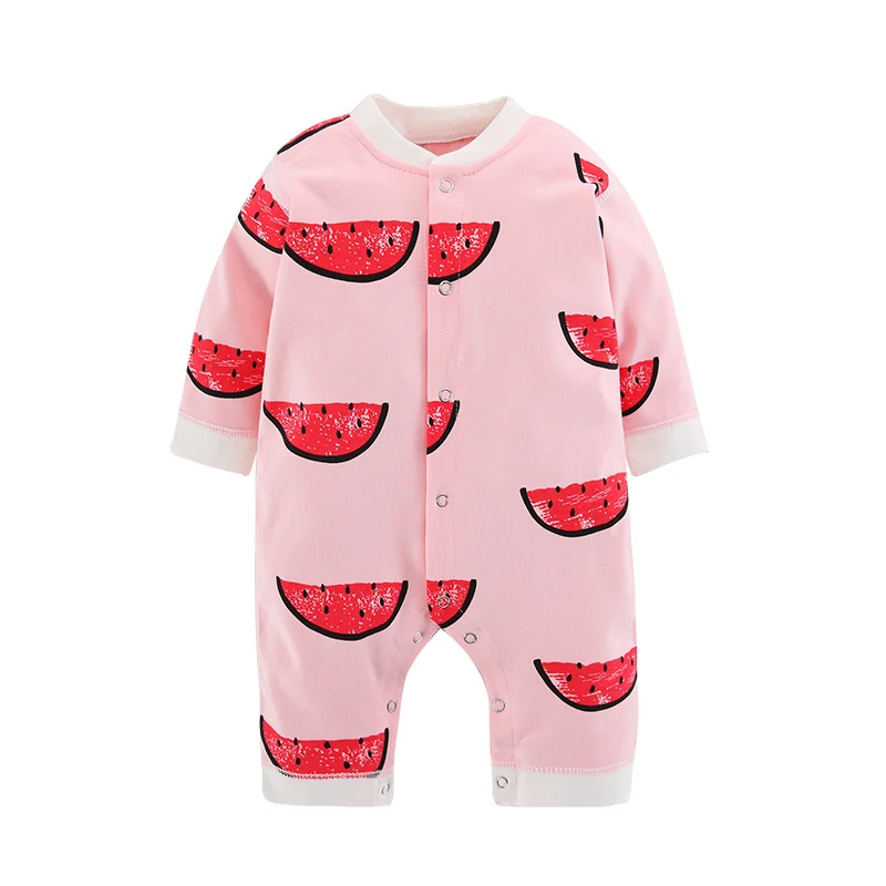 watermelon Одежда для новорожденных; Комбинезоны для детей с изображением героев мультфильмов; одежда с длинными рукавами для маленьких девочек; весенние Комбинезоны для маленьких мальчиков; roupas bebes; костюм для младенцев - Цвет: watermelon