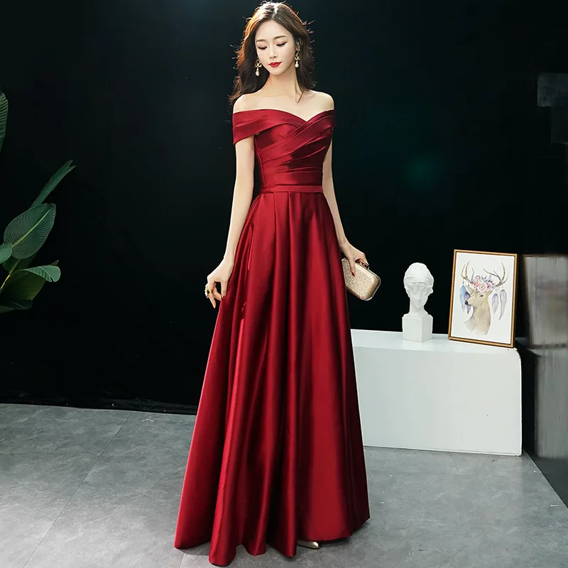 Style 1 Бургундия Сексуальная обтягивающая, с открытыми плечами платье свадебное для невесты торжественное платье полная длина платье улучшенное Qipao Vestidos Размер s-xxxl - Цвет: Style 1