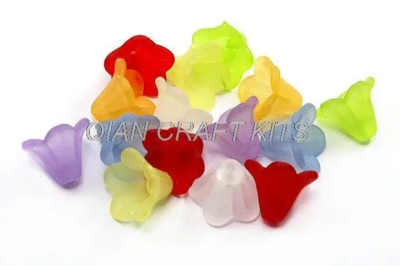 

300pcs Lucite acrylic Flower Beads, mixed colors 14mm*10mm