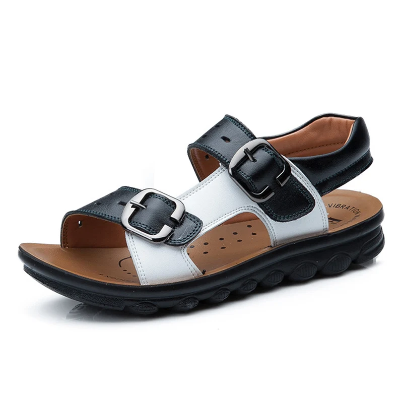 2019 летняя обувь для мальчиков сандалии детская общие кожаные высокого