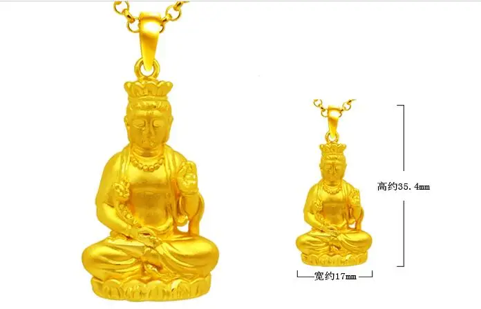 Подарок на новый год 3D подвески из твердого золота благоприятный козы будда